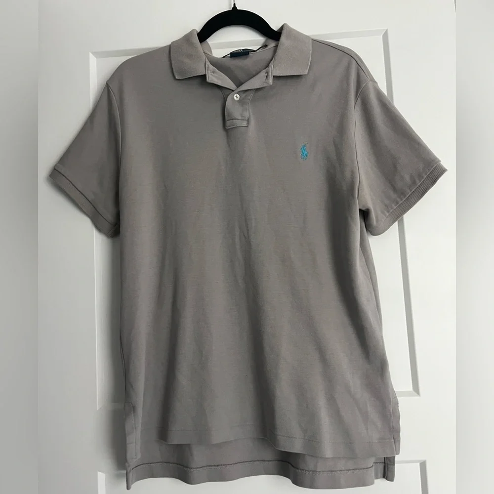 Polo Ralph Lauren Men's Taupe Polo‎ Shirt, Medium